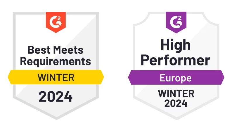 G2 Awards for UnSpot: Best Meets Requirements and High Performer Europe