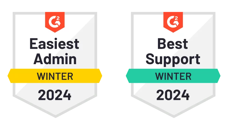 G2 Awards for UnSpot: Easiest Admin and Best Support