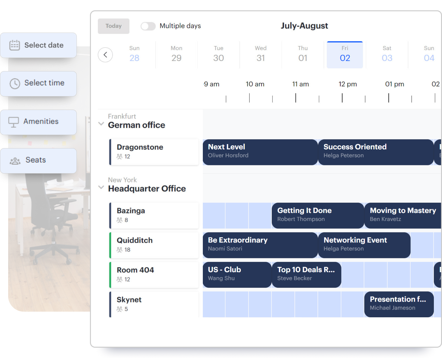 How the meeting room booking system works