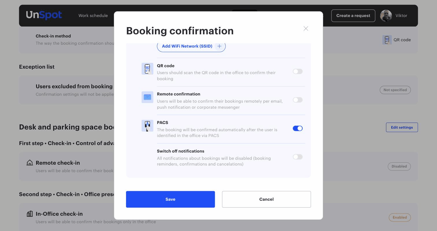 Check-in methods in the second step