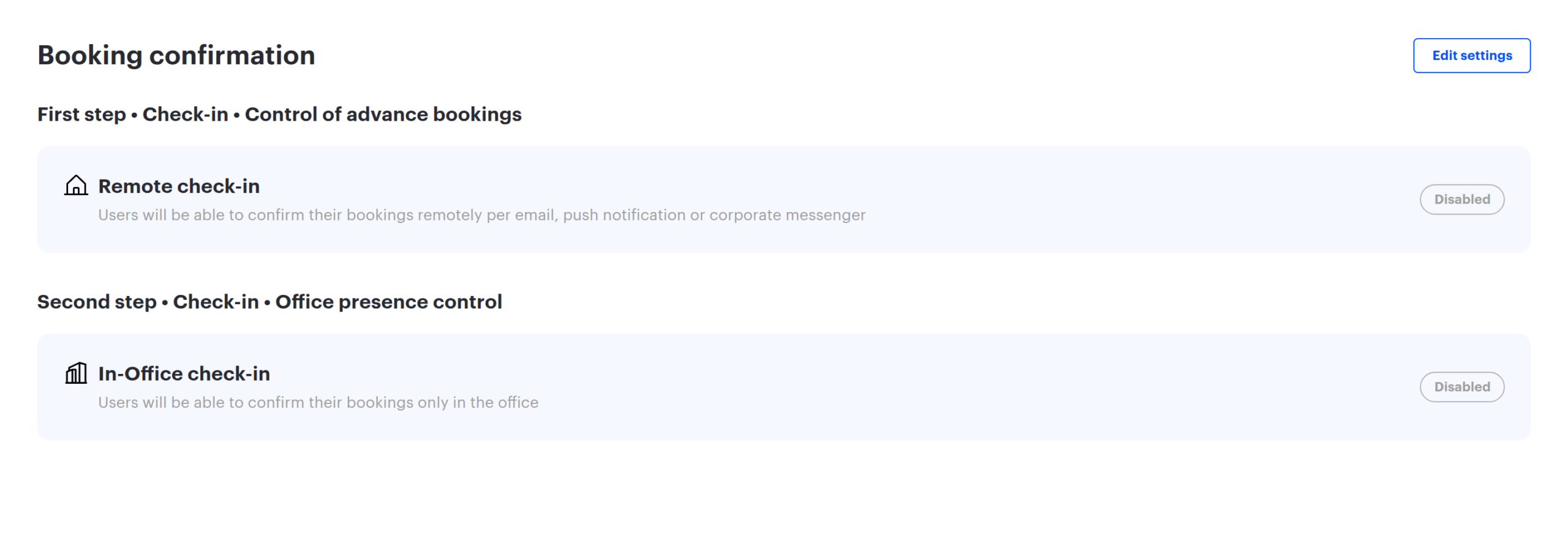 The Booking confirmation block in a space card