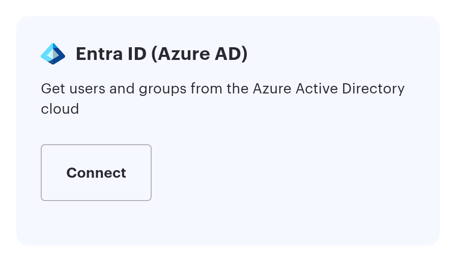 The Entra ID (Azure AD) card on the Synchronisations tab