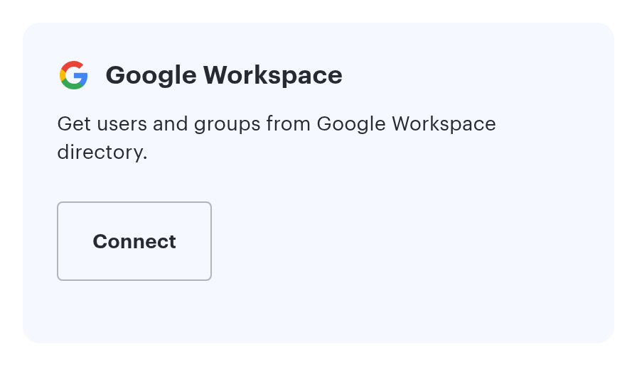 The Google Workspace card on the Synchronisations tab