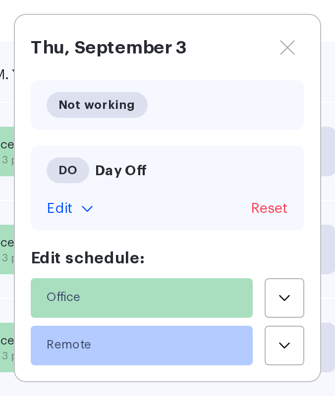 The day window in the UnSpot schedule: the