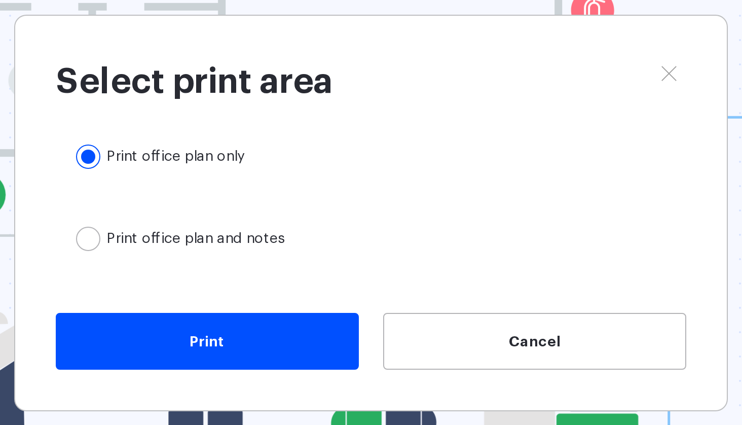 The Select print area dialog